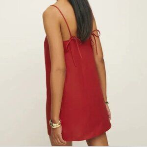 Reformation Aubree Linen Dress Red size S